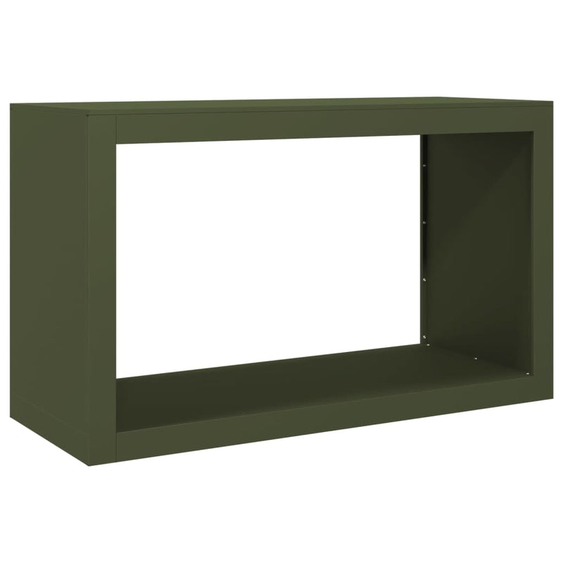 Afbeelding laden in galerijviewer, Vidaxl haardhoutrek 100x40x60 cm staal groen
