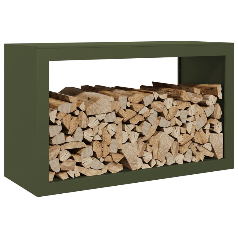 Afbeelding laden in galerijviewer, Vidaxl haardhoutrek 100x40x60 cm staal groen
