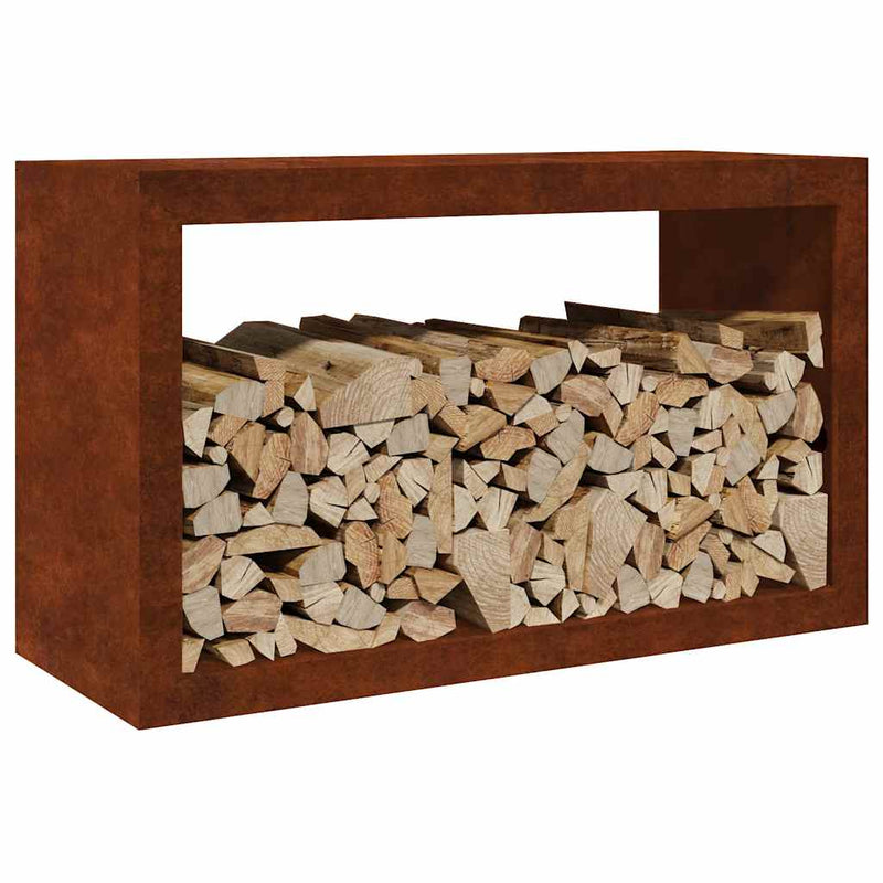 Afbeelding laden in galerijviewer, Vidaxl brandhoutrek 100x40x60 cm weervast staal
