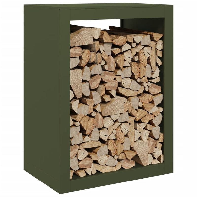 Afbeelding laden in galerijviewer, Vidaxl haardhoutrek 60x40x80 cm staal groen
