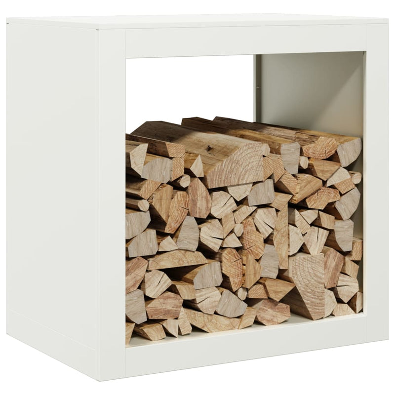Afbeelding laden in galerijviewer, Vidaxl haardhoutrek 60x40x60 cm staal wit
