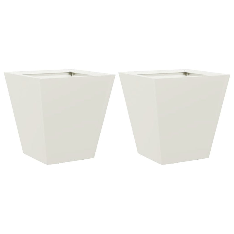 Afbeelding laden in galerijviewer, Vidaxl plantenbakken 2 st 30x30x30 cm staal wit
