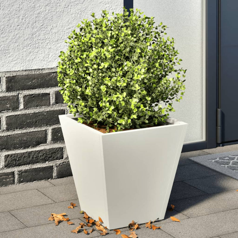 Afbeelding laden in galerijviewer, Vidaxl plantenbakken 2 st 30x30x30 cm staal wit
