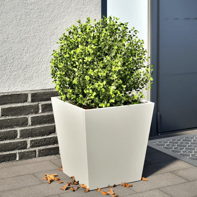 Afbeelding laden in galerijviewer, Vidaxl plantenbak 40x40x40 cm staal wit
