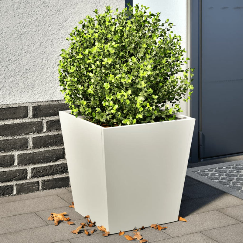 Afbeelding laden in galerijviewer, Vidaxl plantenbakken 2 st 40x40x40 cm staal wit
