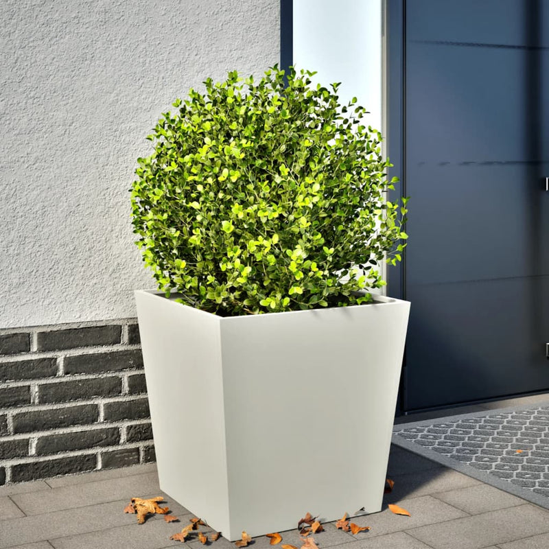 Afbeelding laden in galerijviewer, Vidaxl plantenbak 50x50x50 cm staal wit
