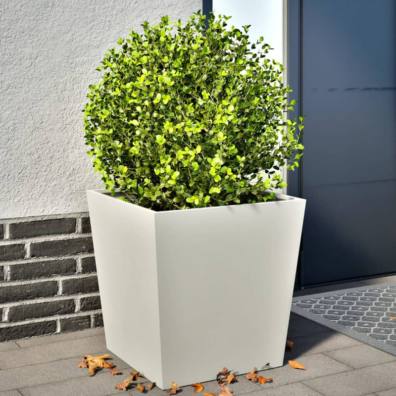 Afbeelding laden in galerijviewer, Vidaxl plantenbakken 2 st 50x50x50 cm staal wit
