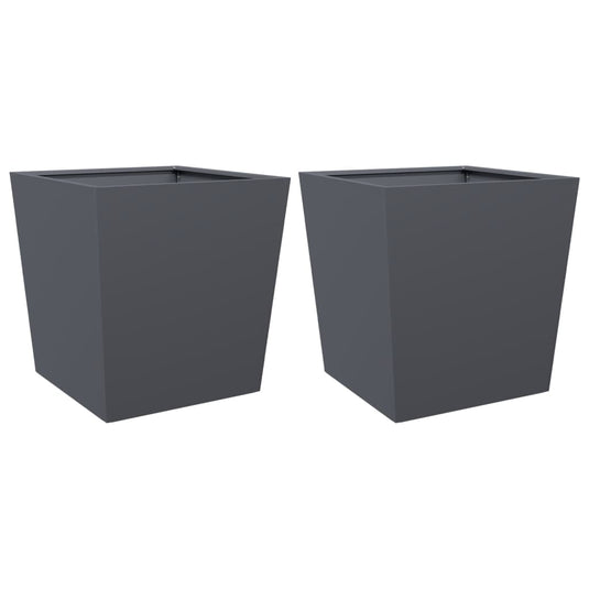Vidaxl plantenbakken 2 st 50x50x50 cm staal antracietkleurig