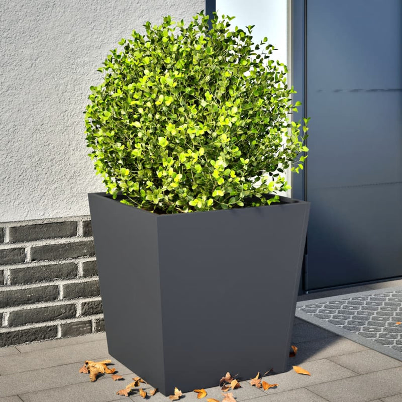 Afbeelding laden in galerijviewer, Vidaxl plantenbakken 2 st 50x50x50 cm staal antracietkleurig
