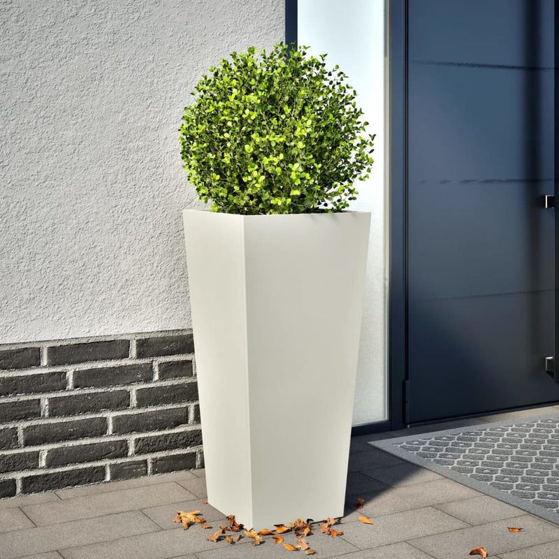 Afbeelding laden in galerijviewer, Vidaxl plantenbak 35x35x75 cm staal wit
