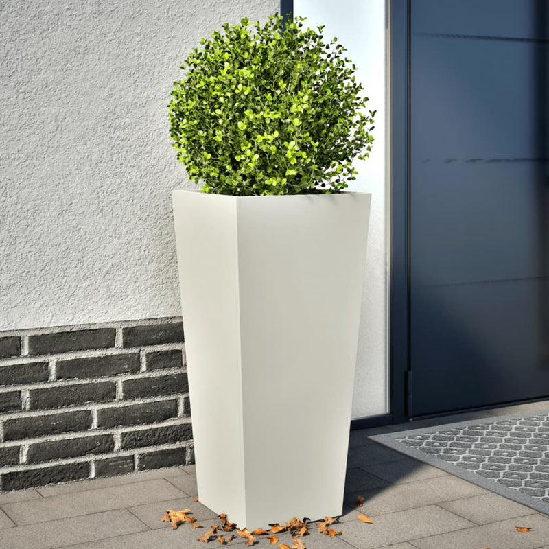 Afbeelding laden in galerijviewer, Vidaxl plantenbakken 2 st 35x35x75 cm staal wit
