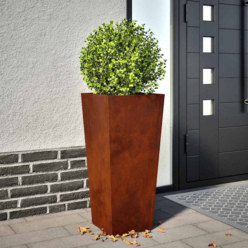Afbeelding laden in galerijviewer, Vidaxl plantenbakken 2 st 35x35x75 cm weervast staal
