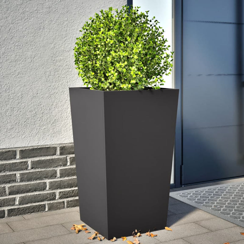 Afbeelding laden in galerijviewer, Vidaxl plantenbakken 2 st 45x45x75 cm staal zwart
