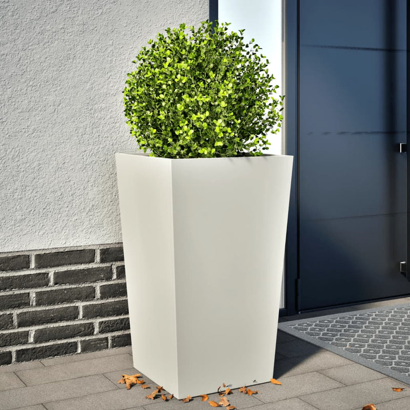 Afbeelding laden in galerijviewer, Vidaxl plantenbak 45x45x75 cm staal wit
