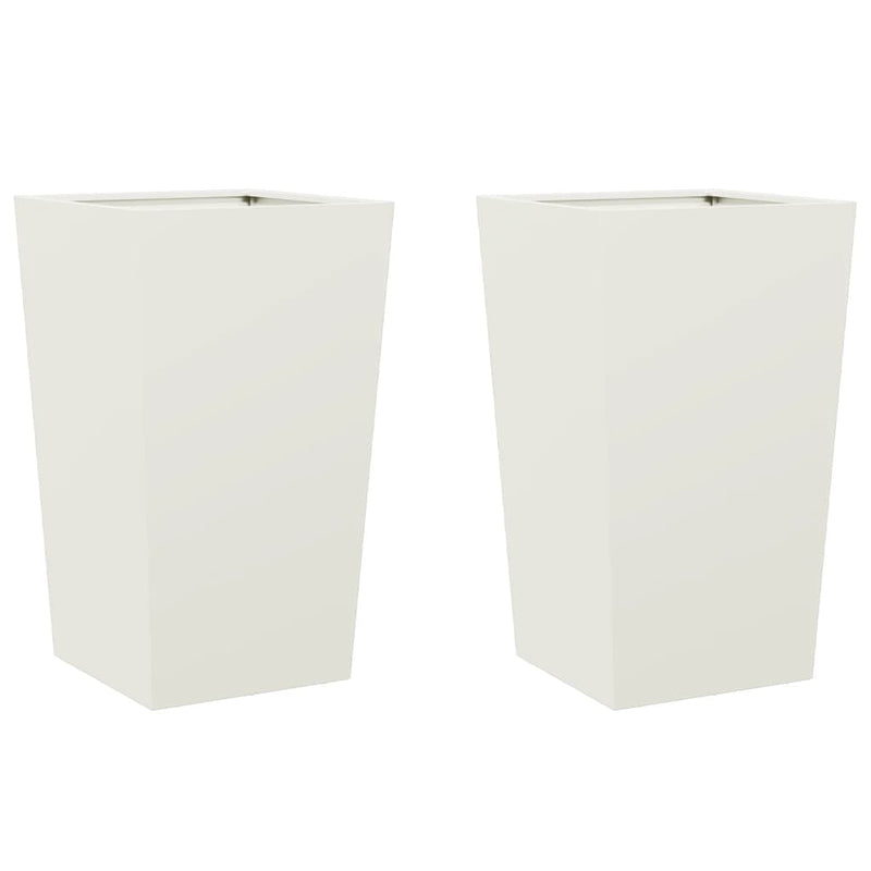 Afbeelding laden in galerijviewer, Vidaxl plantenbakken 2 st 45x45x75 cm staal wit

