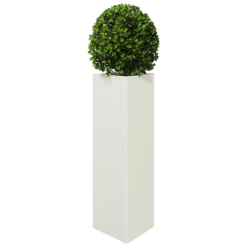 Afbeelding laden in galerijviewer, Vidaxl plantenbak driehoek 30x26x75 cm staal wit

