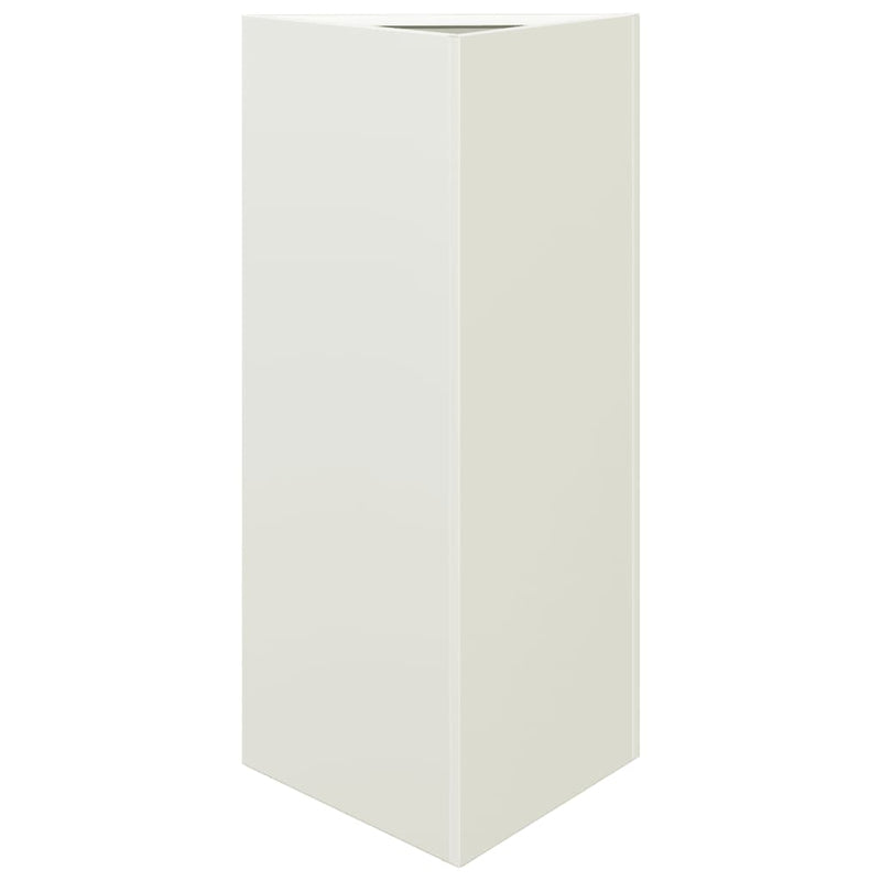 Afbeelding laden in galerijviewer, Vidaxl plantenbak driehoek 40x34,5x70 cm staal wit
