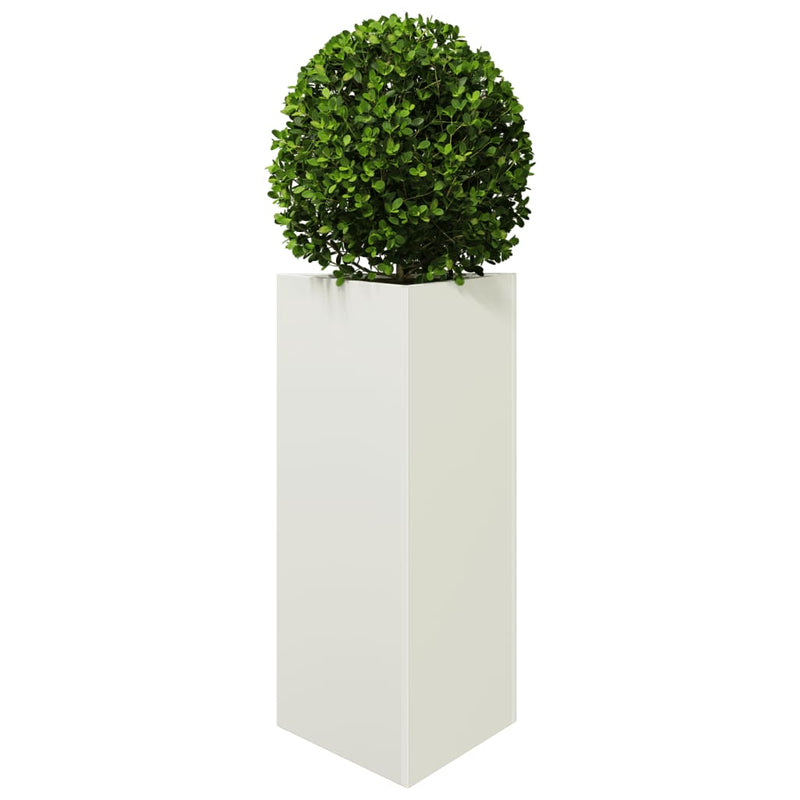 Afbeelding laden in galerijviewer, Vidaxl plantenbak driehoek 40x34,5x70 cm staal wit
