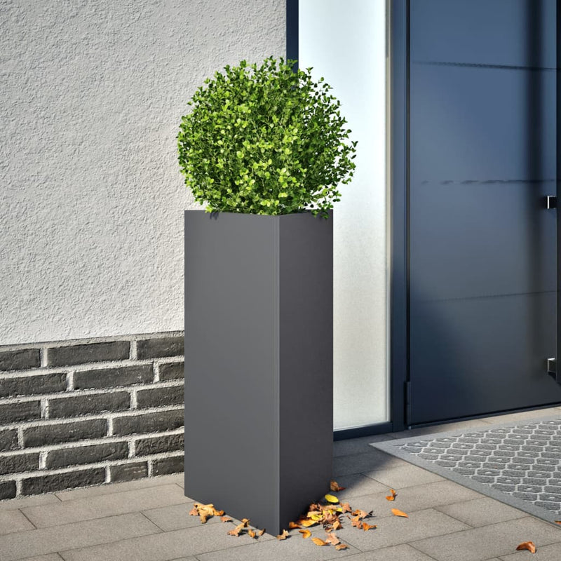 Afbeelding laden in galerijviewer, Vidaxl plantenbakken 2 st driehoek 40x34,5x70 cm staal antracietkleur
