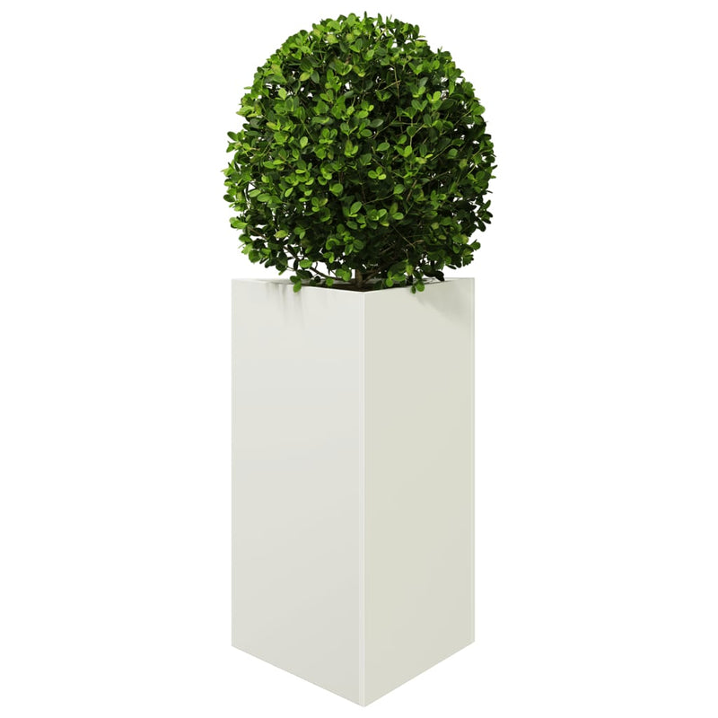 Afbeelding laden in galerijviewer, Vidaxl plantenbak driehoek 50x43x75 cm staal wit
