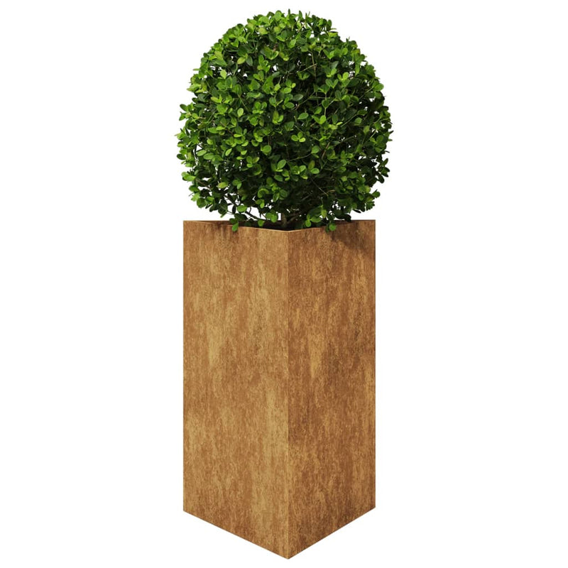 Afbeelding laden in galerijviewer, Vidaxl plantenbak driehoekig 50x43x75 cm weervast staal
