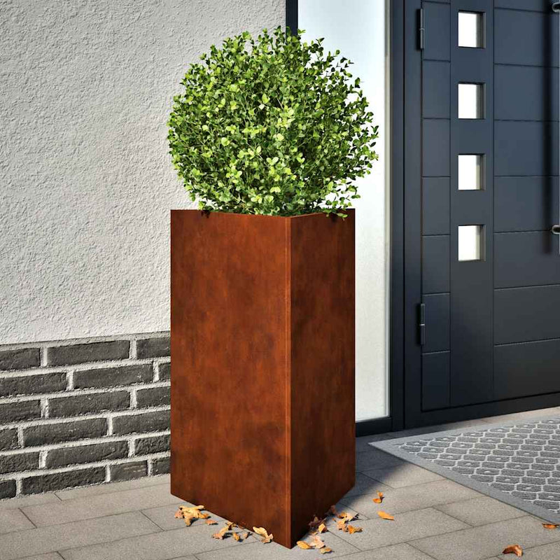 Afbeelding laden in galerijviewer, Vidaxl plantenbakken 2 st driehoekig 50x43x75 cm weervast staal
