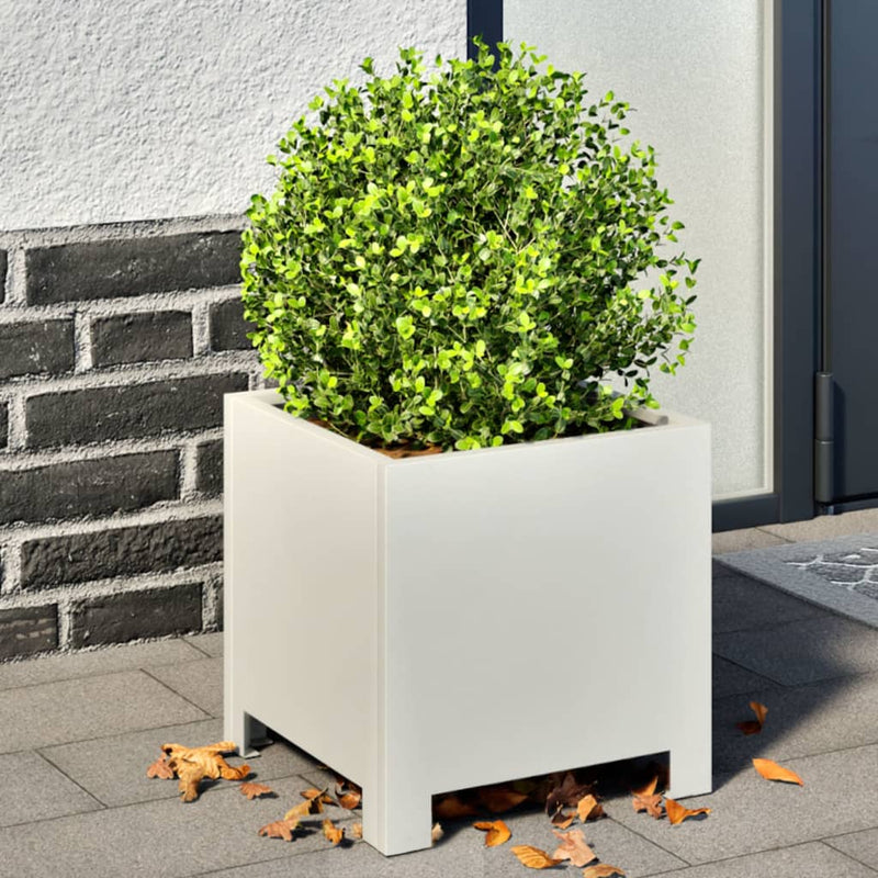 Afbeelding laden in galerijviewer, Vidaxl plantenbakken 2 st 30x30x30 cm staal wit
