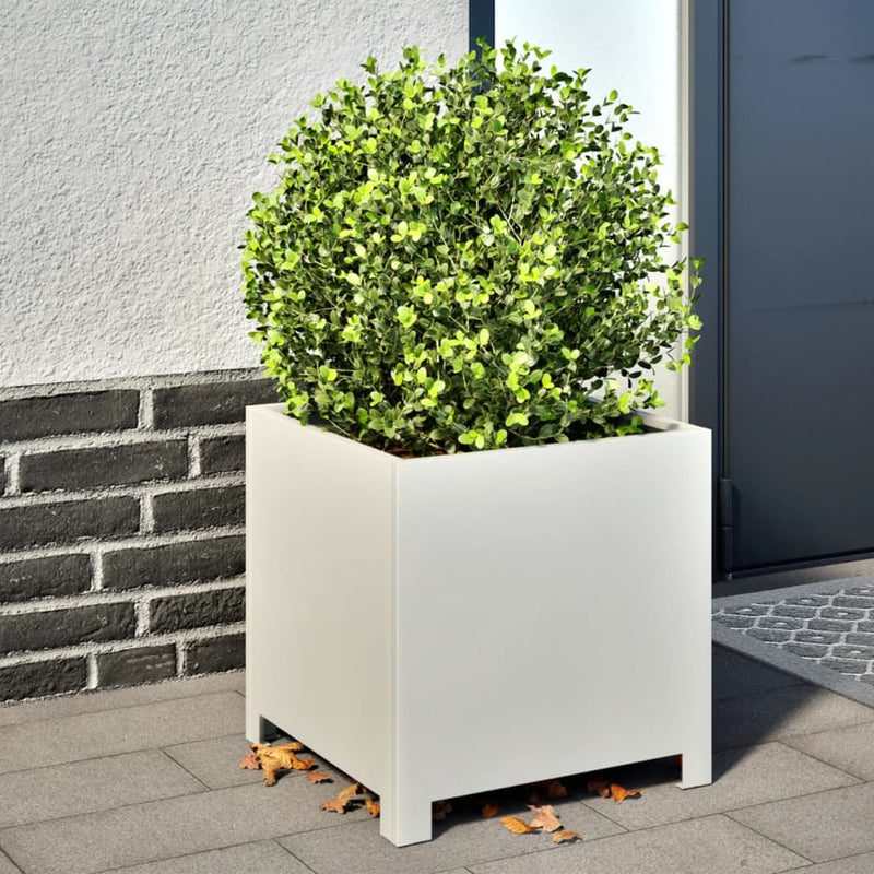 Afbeelding laden in galerijviewer, Vidaxl plantenbak 40x40x40 cm staal wit
