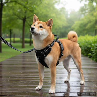 Vidaxl hondentuigje met reflecterende strepen verstelbaar m bruin