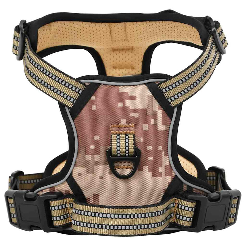 Afbeelding laden in galerijviewer, Vidaxl hondentuigje riem en halsband verstelbaar xl camouflagebruin

