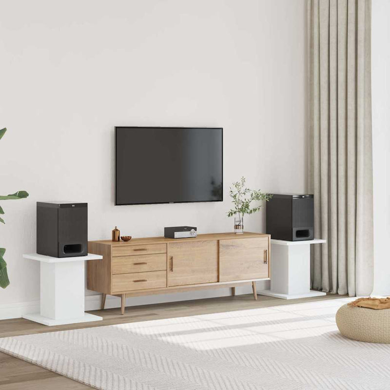 Afbeelding laden in galerijviewer, Vidaxl speakerstandaards 2 st 30x30x40 cm bewerkt hout wit
