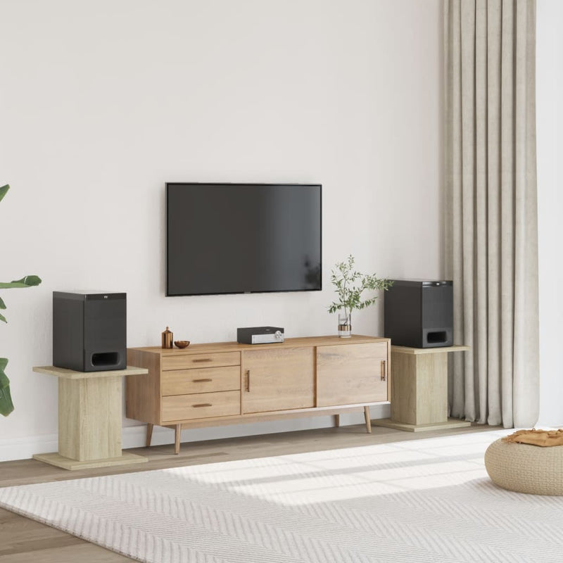 Afbeelding laden in galerijviewer, Vidaxl speakerstandaards 2 st 30x30x40 cm bewerkt hout sonoma eiken

