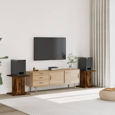 Vidaxl speakerstandaards 2 st 30x30x40 cm bewerkt hout gerookt eiken