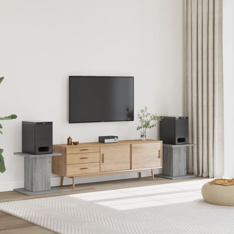 Afbeelding laden in galerijviewer, Vidaxl speakerstandaards 2 st 30x30x40 cm bewerkt hout grijs sonoma
