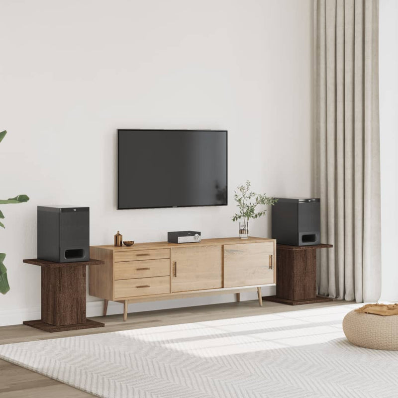 Afbeelding laden in galerijviewer, Vidaxl speakerstandaards 2 st 30x30x40 cm bewerkt hout bruin eiken
