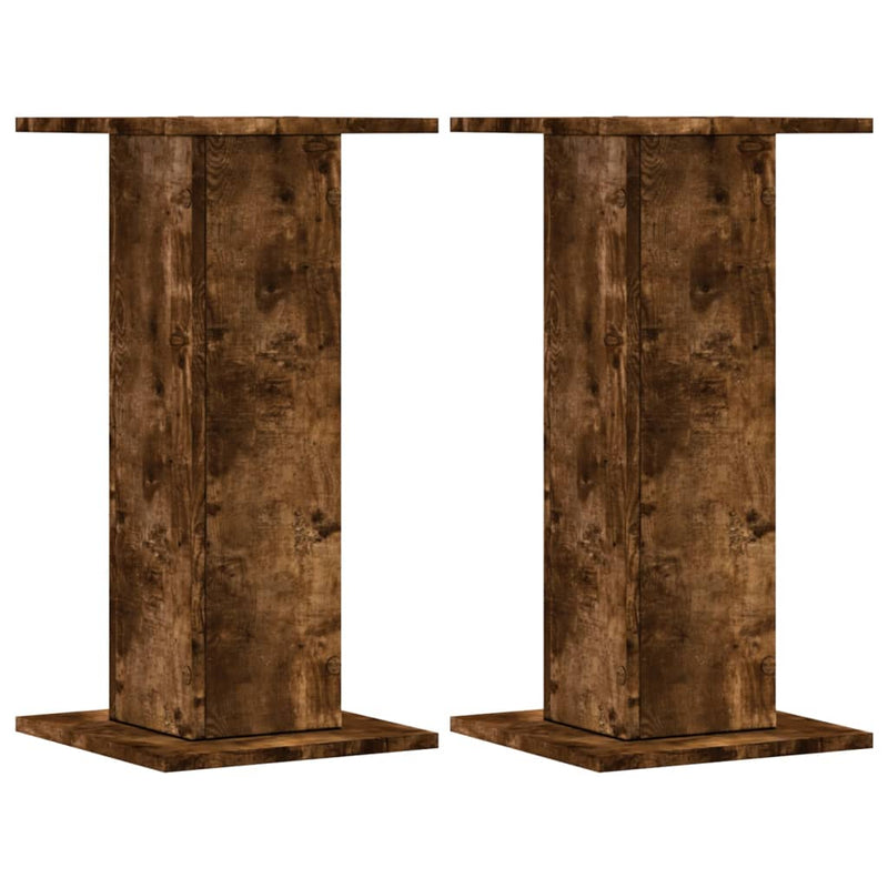 Afbeelding laden in galerijviewer, Vidaxl speakerstandaards 2 st 30x30x60 cm bewerkt hout gerookt eiken
