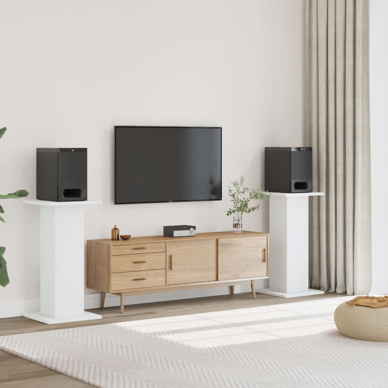 Afbeelding laden in galerijviewer, Vidaxl speakerstandaards 2 st 30x30x80 cm bewerkt hout wit
