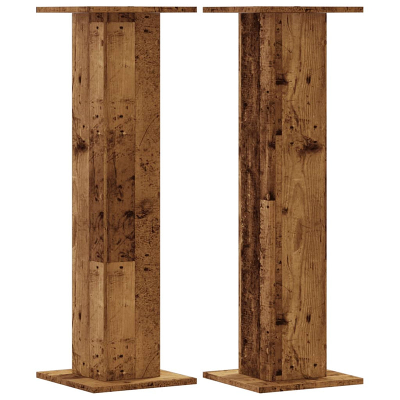 Afbeelding laden in galerijviewer, Vidaxl speakerstandaards 2 st 30x30x95 cm bewerkt hout oud houtkleurig
