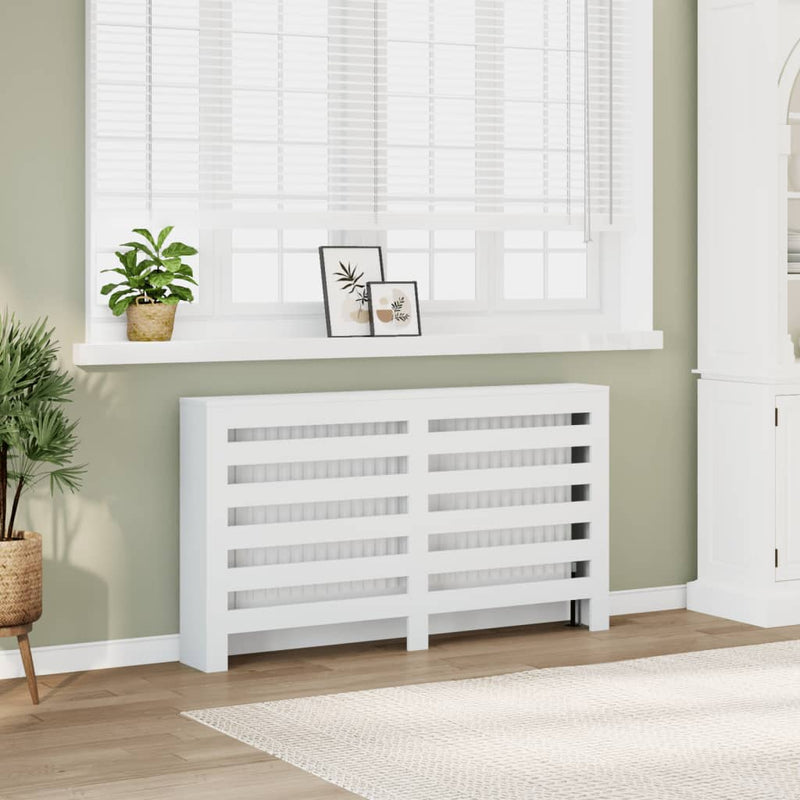 Afbeelding laden in galerijviewer, Vidaxl radiatorombouw 149x20x82 cm bewerkt hout wit
