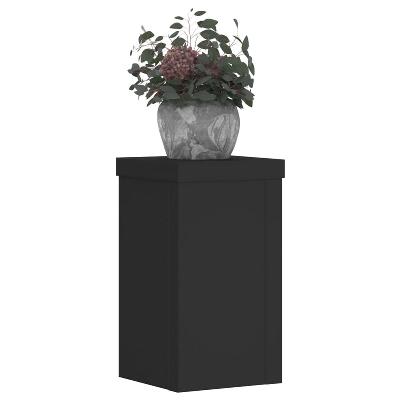 Afbeelding laden in galerijviewer, Vidaxl plantenstandaards 2 st 10x10x18 cm bewerkt hout zwart
