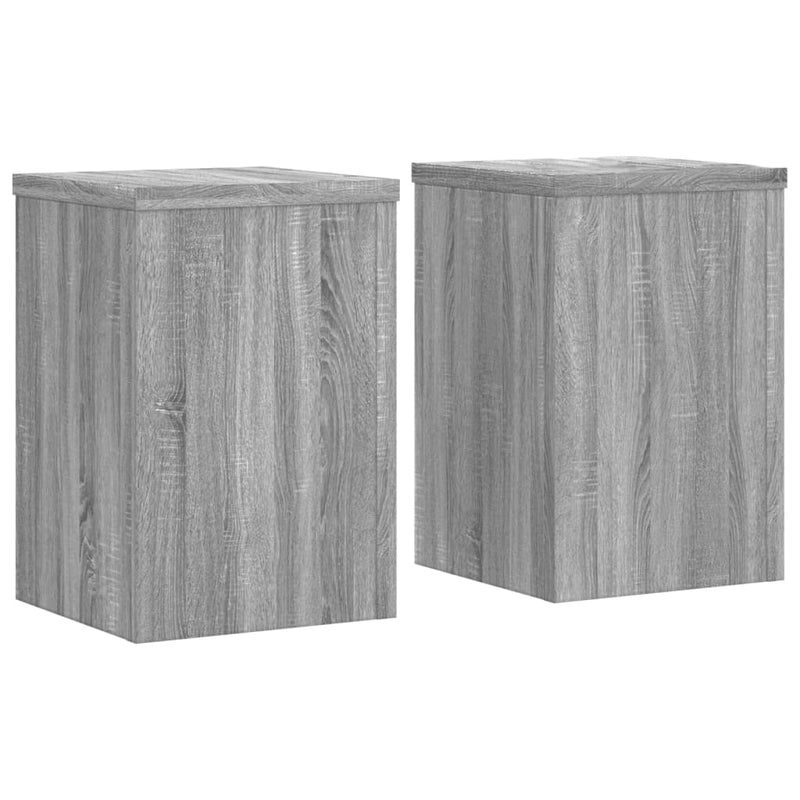 Afbeelding laden in galerijviewer, Vidaxl plantenstandaards 2 st 20x20x30 cm bewerkt hout grijs sonoma
