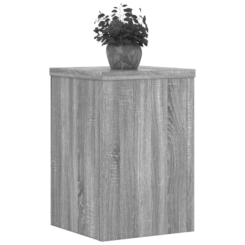 Afbeelding laden in galerijviewer, Vidaxl plantenstandaards 2 st 20x20x30 cm bewerkt hout grijs sonoma
