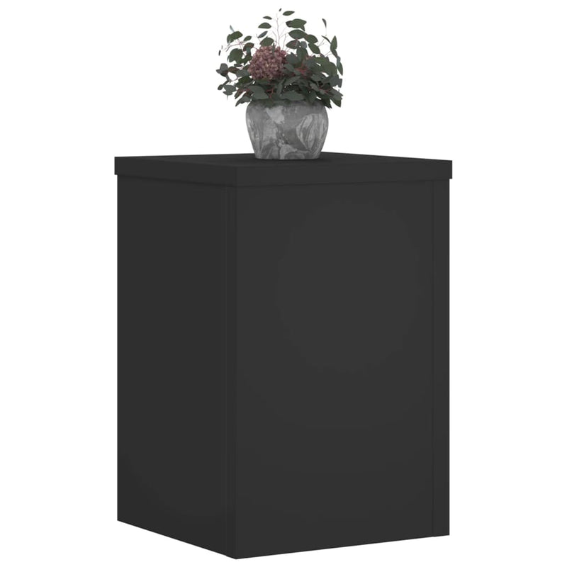 Afbeelding laden in galerijviewer, Vidaxl plantenstandaards 2 st 25x25x35 cm bewerkt hout zwart
