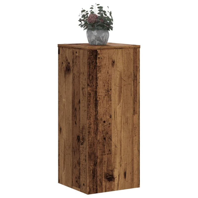 Afbeelding laden in galerijviewer, Vidaxl plantenstandaards 2 st 30x30x70 cm bewerkt hout oud houtkleurig
