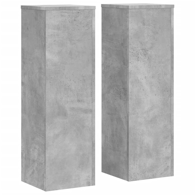 Afbeelding laden in galerijviewer, Vidaxl plantenstandaards 2 st 25x25x80 cm bewerkt hout betongrijs
