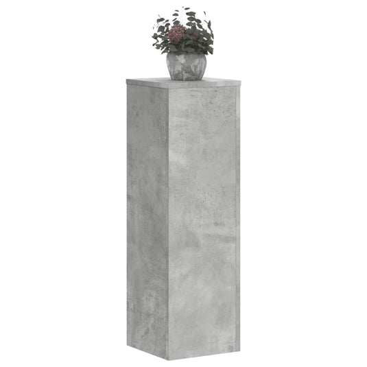 Vidaxl plantenstandaards 2 st 25x25x80 cm bewerkt hout betongrijs