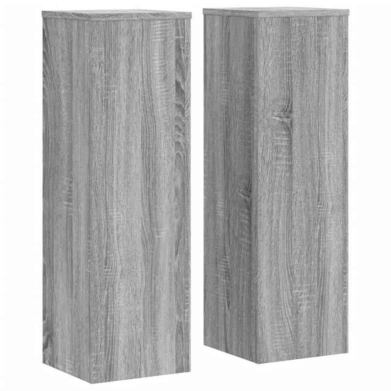 Afbeelding laden in galerijviewer, Vidaxl plantenstandaards 2 st 25x25x80 cm bewerkt hout grijs sonoma
