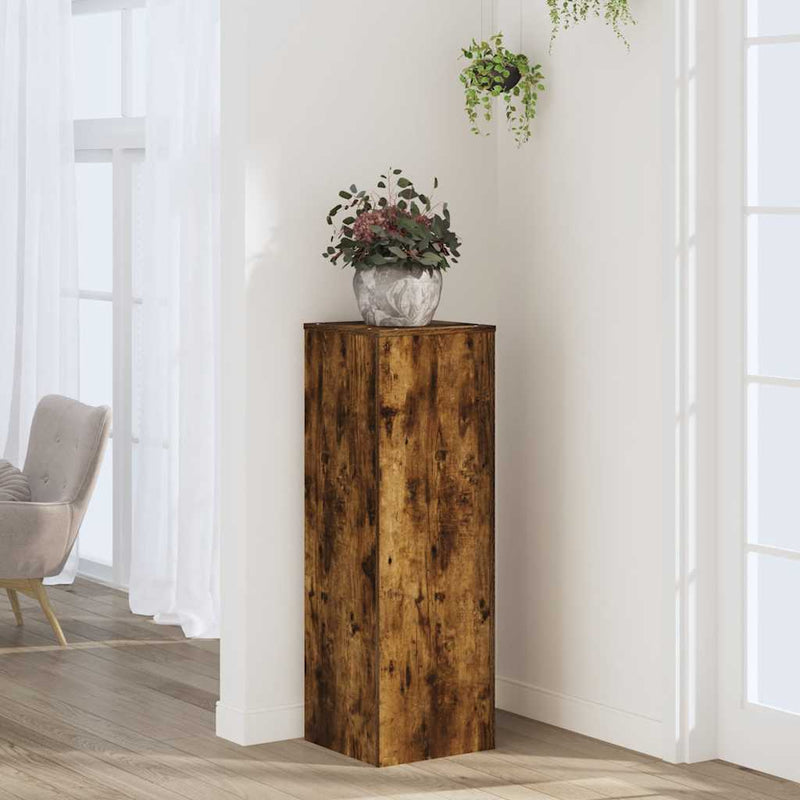 Afbeelding laden in galerijviewer, Vidaxl plantenstandaard 33x33x100 cm bewerkt hout gerookt eikenkleurig
