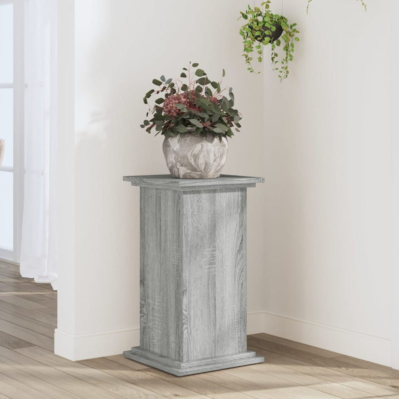 Afbeelding laden in galerijviewer, Vidaxl plantenstandaard 33x33x60 cm bewerkt hout grijs sonoma eiken
