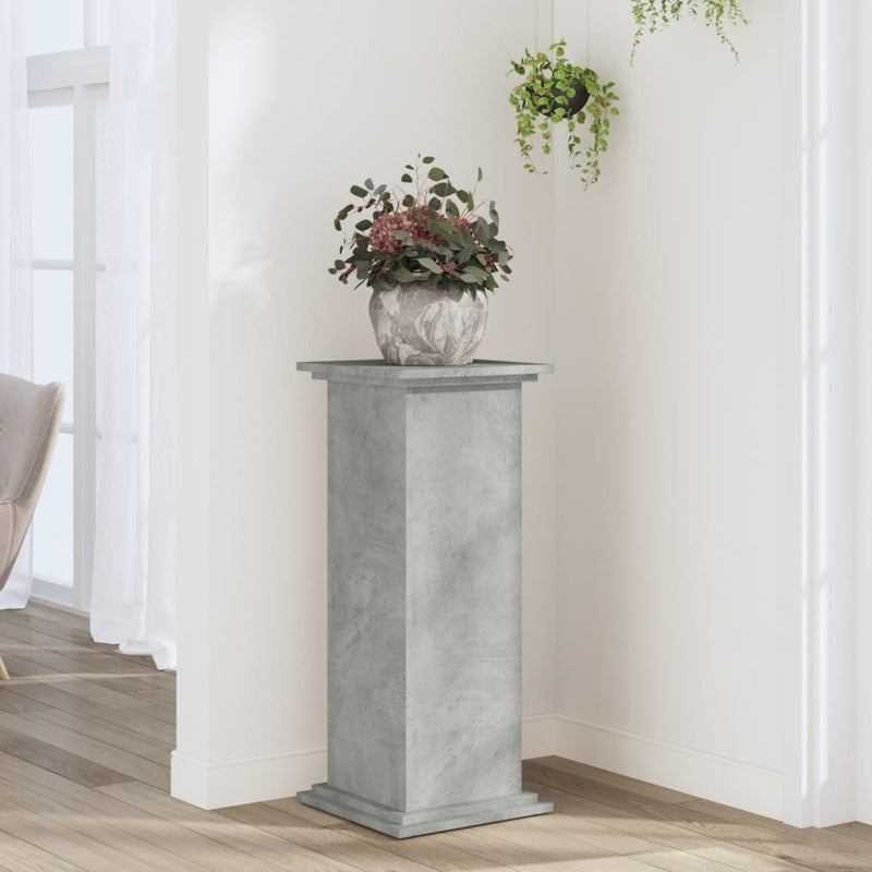 Afbeelding laden in galerijviewer, Vidaxl plantenstandaard 33x33x80 cm bewerkt hout betongrijs
